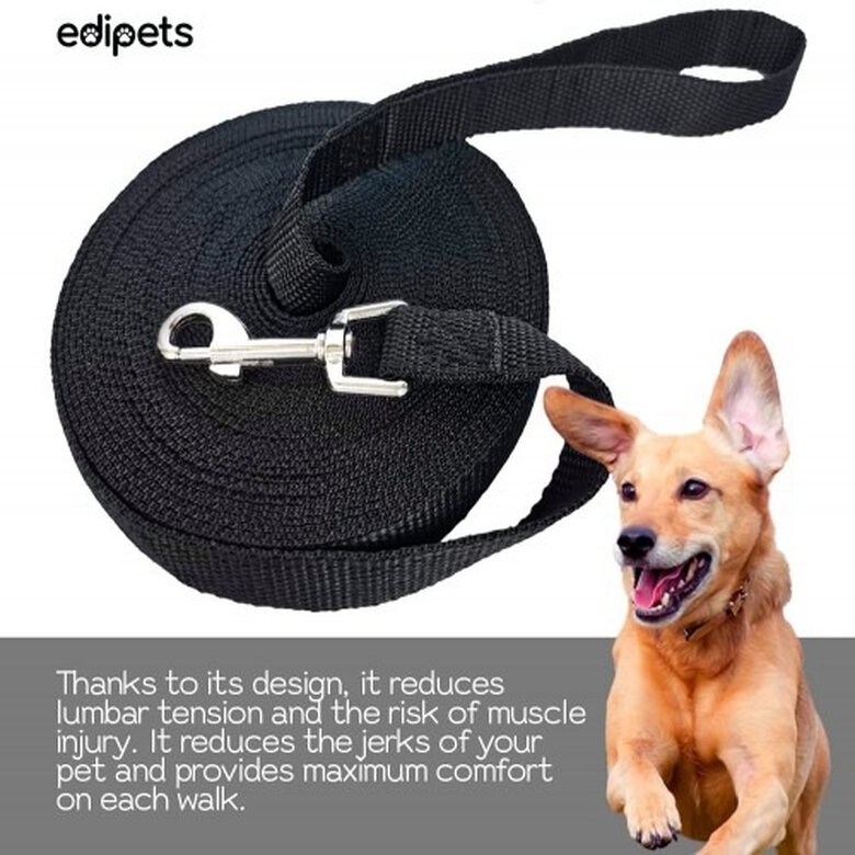 Edipets correa de adiestramiento de nylon negra para perros, , large image number null