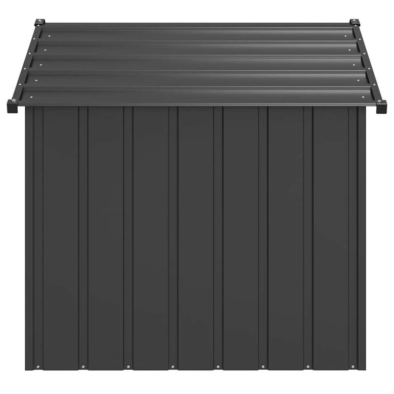 vidaXL Caseta para perros con techo acero galvanizado thumbnail