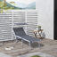 Outsunny Tumbona Plegable y Reclinable de Aluminio con Toldo Incorporado para Piscina Jardín Terraza Exterior Carga 120 kg 169x72x50/70cm Gris, , large indicador imagen numero 2