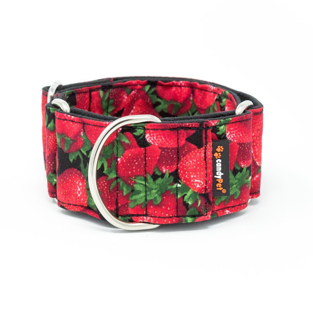 candyPet&reg; Collar Martingale para Perros - Modelo Fresas, ANCHO ESPECIAL, , large Imagen numero 1