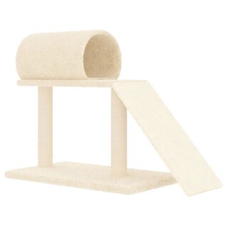 VidaXL Rascador con túnel y escalera crema para gatos