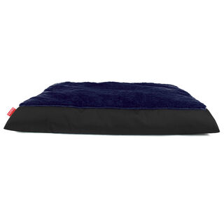 Gauty Cama Redonda Tela Impermeable y pelo negro y azul oscuro para Perros y Gatos 