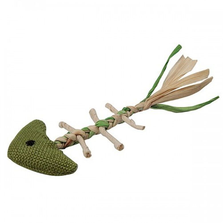 Peluche de espina de pescado para gatos color Verde