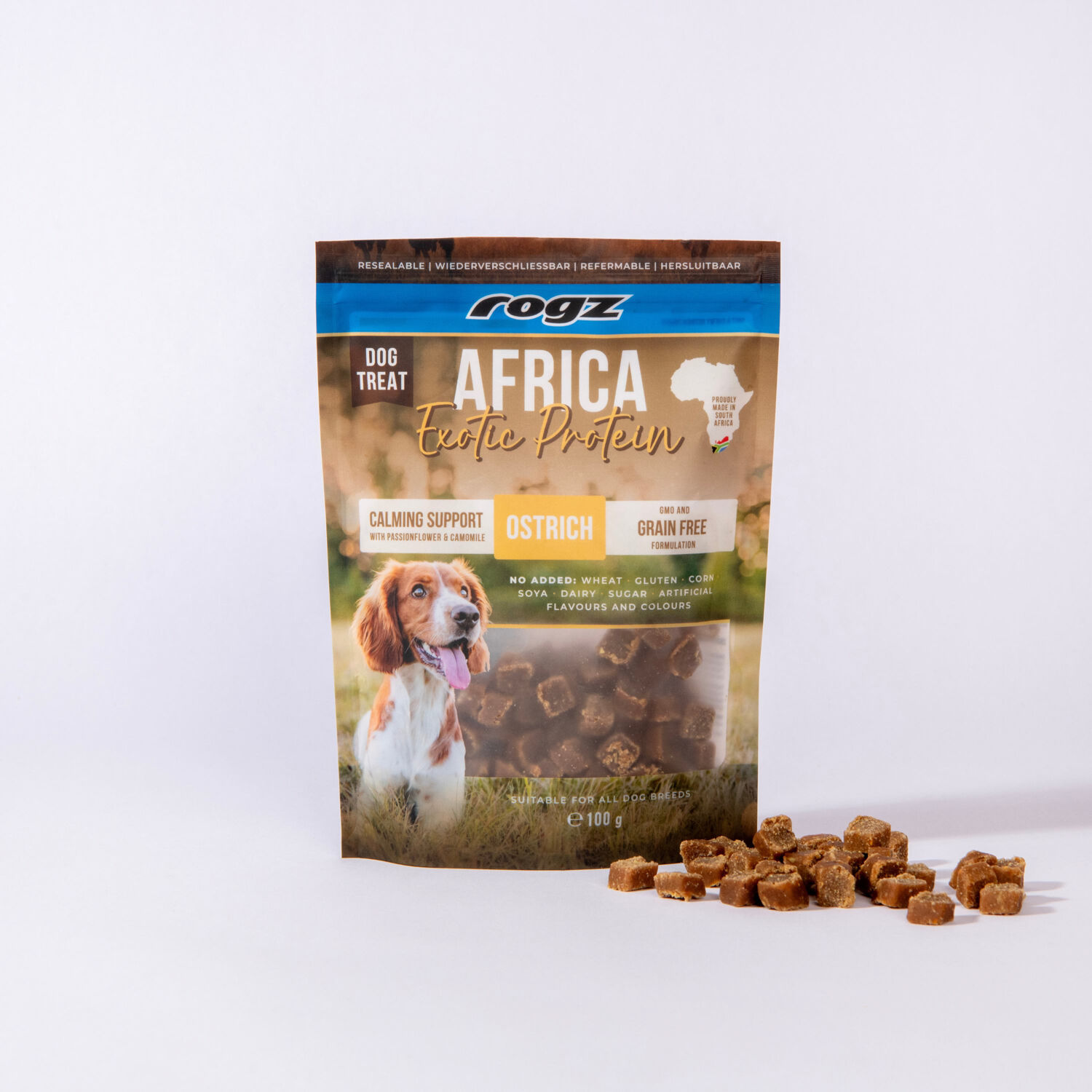 Rogz Snack Calmante para Perros de Avestruz 6x100g Sin Cereales, , large Imagen numero 2