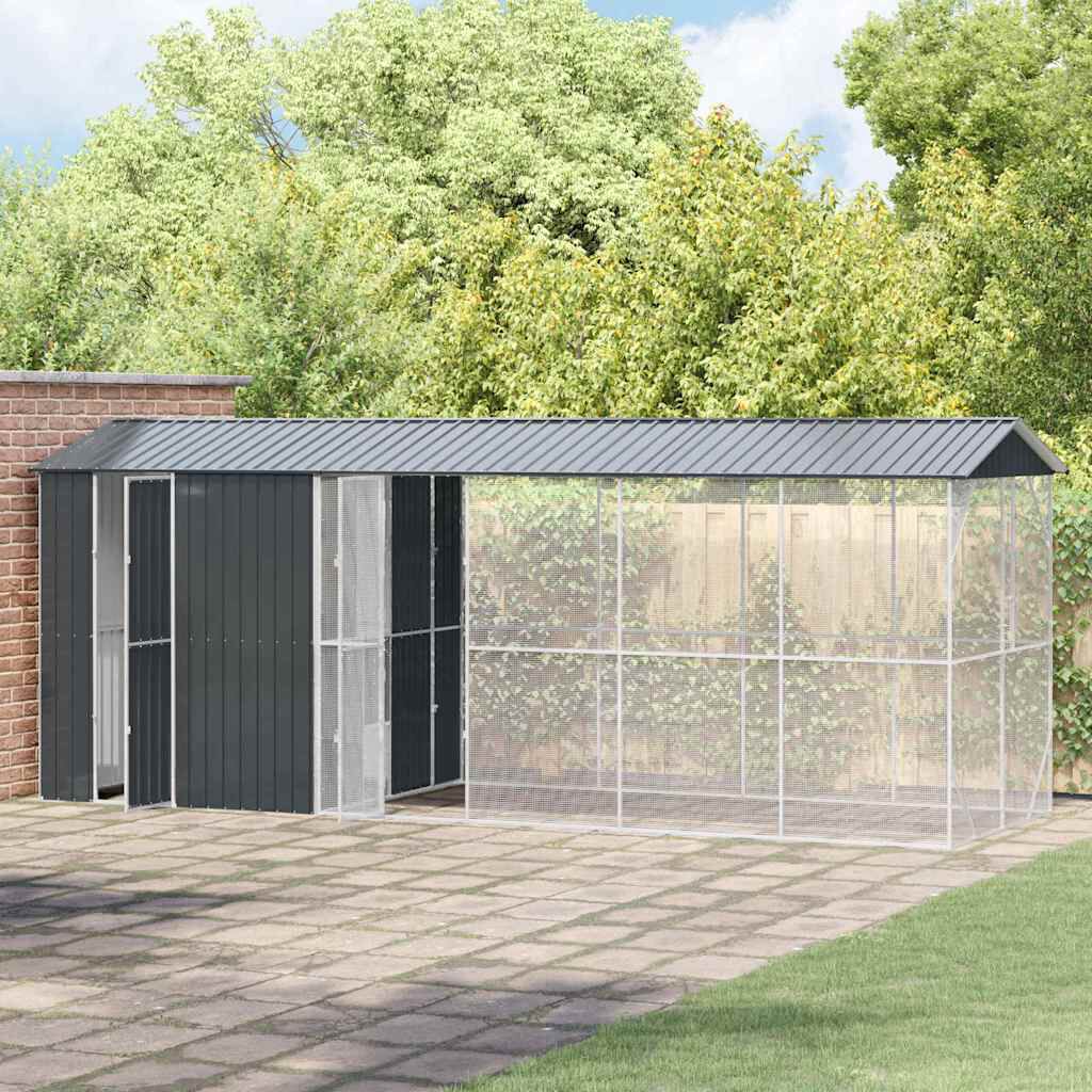 vidaXL Jaula para Aves Antracita 430 x 208 x 247 cm Acero galvanizado thumbnail