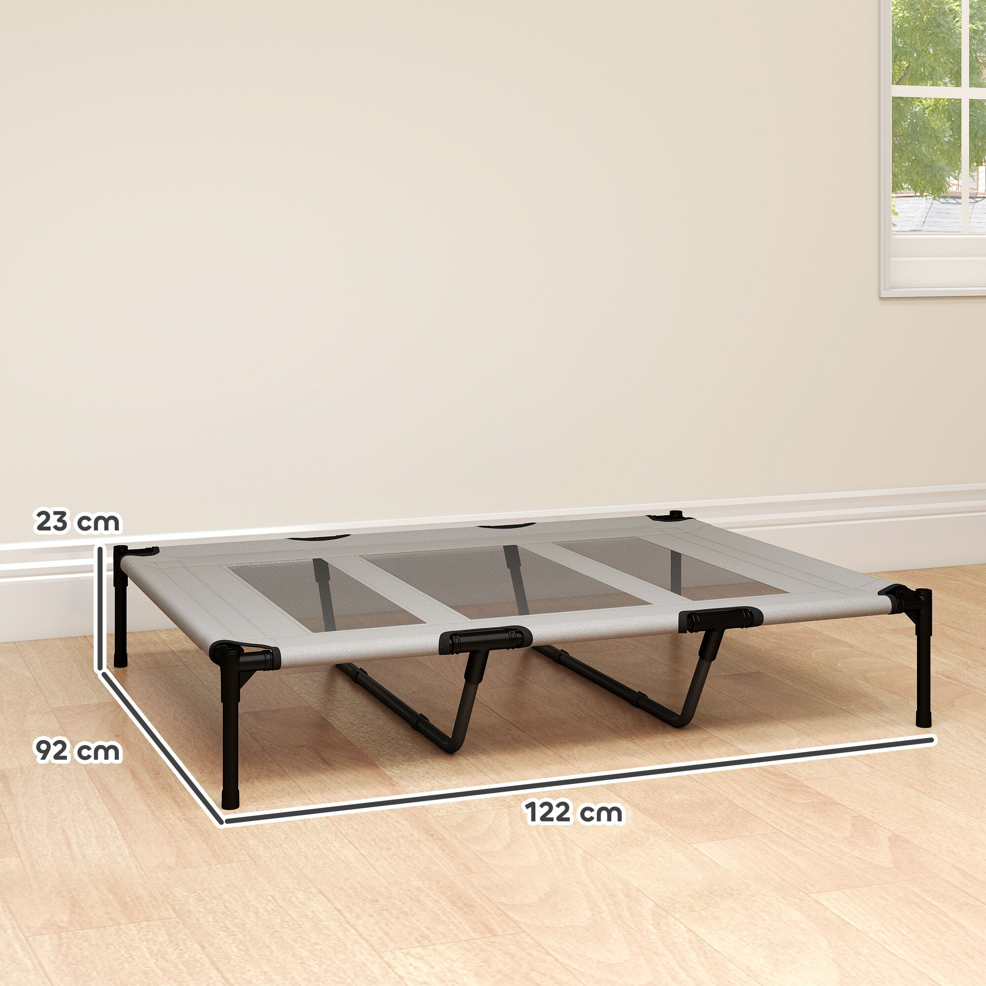 PawHut Cama Elevada Perro Gris Claro, , large Imagen numero 3