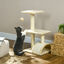PawHut Árbol Rascador para Gatos Mediano Árbol para Gatos de 3 Niveles Torre para Gatos con Postes de Sisal Tablero para Rascar y Bola Colgante Crema, , large indicador imagen numero 2