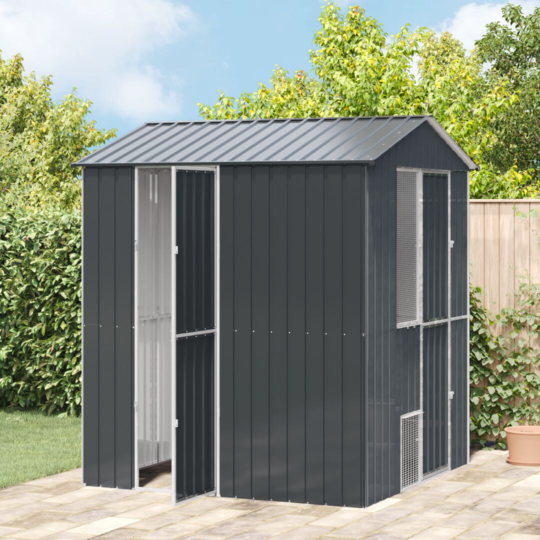 VidaXL Aviario Acero Antracita Gris para pájaros thumbnail