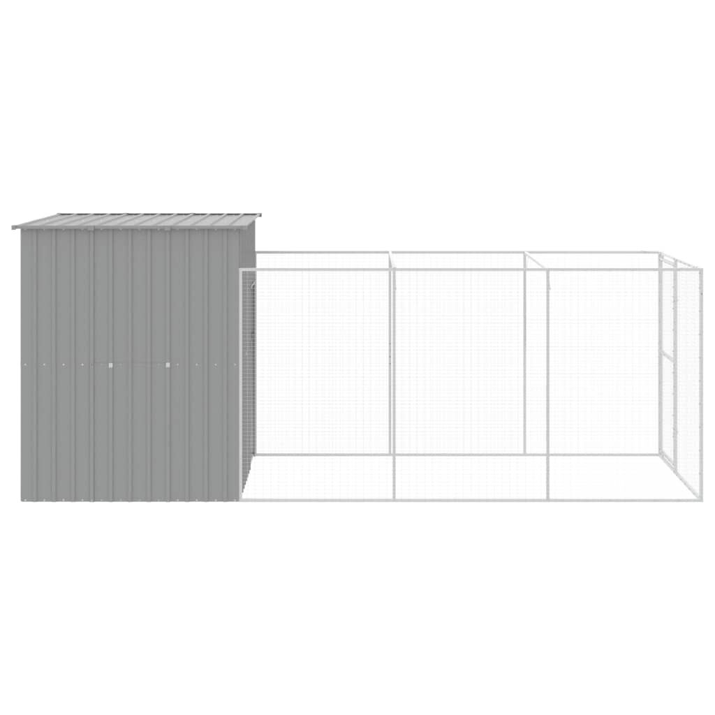 vidaXL Caseta perro corral acero galvanizado gris claro 165x1271x181cm, , large Imagen numero 21