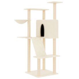 VidaXL Rascador con escalera y cueva crema para gatos