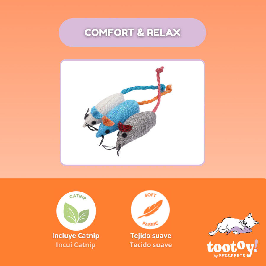 Tootoy! Rat&oacute;n de Tela Colores Variados para gatos, , large Imagen numero 3