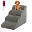 COSTWAY Rampa para Perros de Espuma de 4 Niveles, Escalera para Mascotas con Funda Lavable, Escala para Perros con Huellas de Silicona Pelda&ntilde;os Antideslizantes para Sof&aacute;s Altos (Gris 4 escaleras), , large indicador imagen numero 1