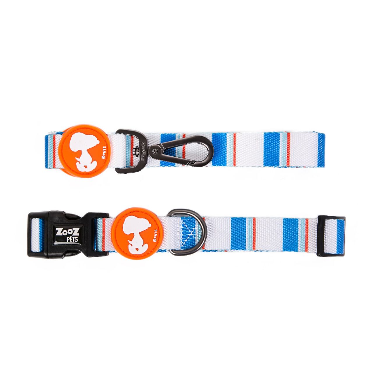 Collar ajustable para perros Zooz Snoopy Stripe Blue Orange, , large Imagen numero 1