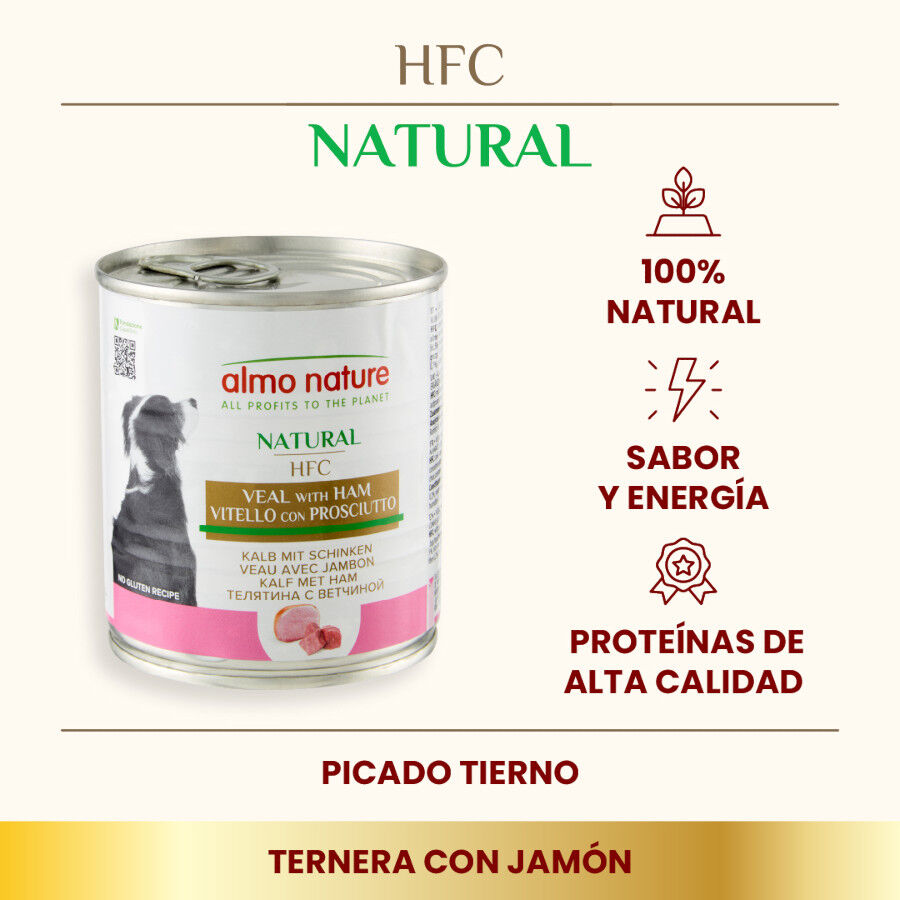 Almo Nature HFC Ternera y Jamón lata para perros thumbnail