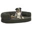 Vidaxl sofá acolchado ovalado con cojín gris oscuro para perros, , large indicador imagen numero 1