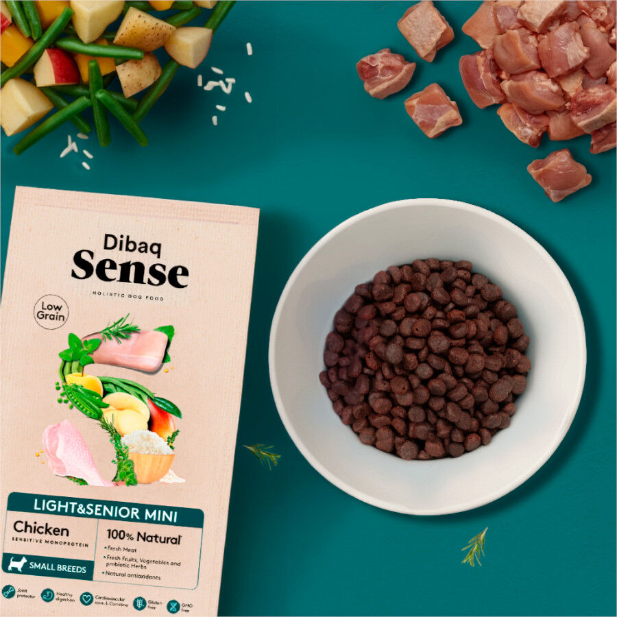 2 kg Dibaq Sense Low Grain Light & Senior Mini Pollo Pienso para perros, , large Imagen numero 2