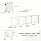 PawHut barrera de seguridad plegable color Blanco, , large image number null