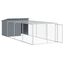 vidaXL Caseta perros con corral acero galvanizado gris 197x194x110 cm, , large indicador imagen numero 11