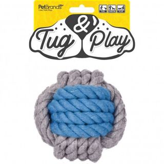 Juguete masticable redondo Tug and Play color Azul y Gris