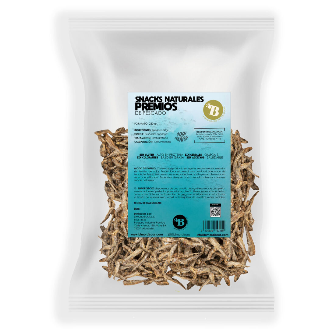 BIMORDISCOS Pescaditos Eperlanos para perros y gatos thumbnail