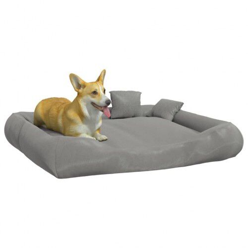 Vidaxl cama rectangular acolchada gris claro para mascotas, , large Imagen numero 6