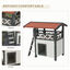 PawHut Casa para Gatos de Madera 77x50x73 cm Caseta para Gatos de 2 Niveles Refugio para Gatos con Techo Asfáltico Escalera y Balcón para Exterior Blanco, , large indicador imagen numero 4