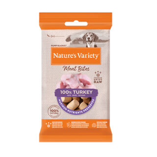 Nature's Variety Meat Bites Bocaditos de Pavo Liofilizado para perros