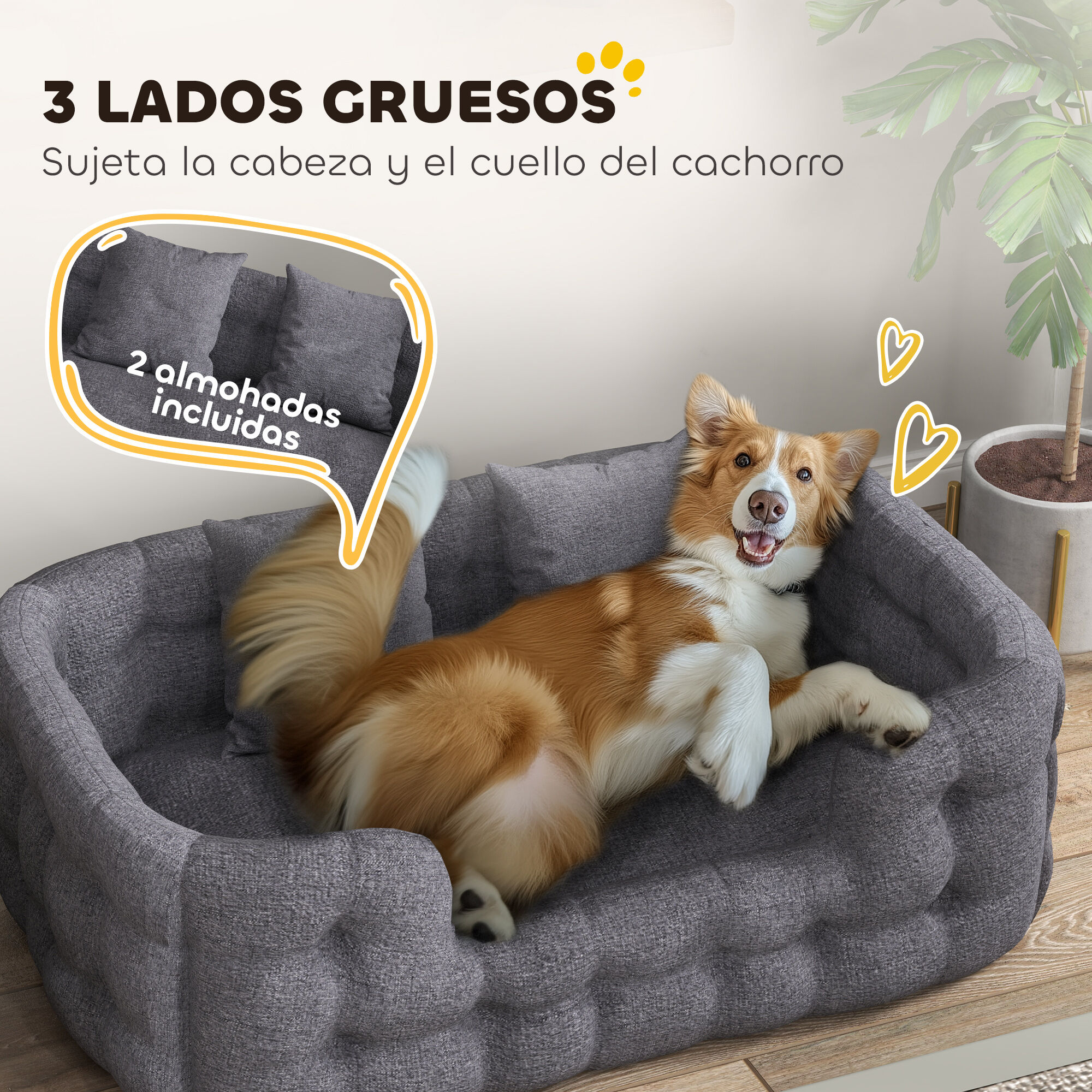 PawHut Cama para Mascotas Gris, , large Imagen numero 15