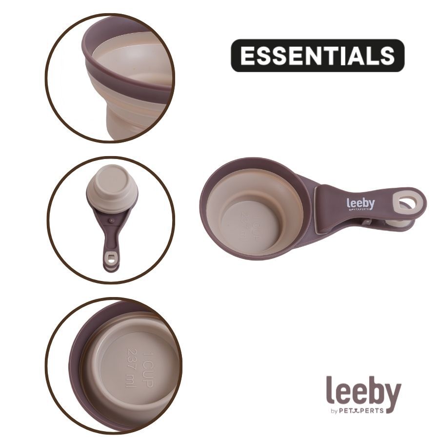 Leeby Cuchara Medidora Plegable Marr&oacute;n para perros y gatos, , large Imagen numero 3