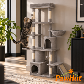 PawHut &Aacute;rbol Torre Rascador Gris para gatos