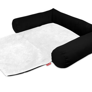 Gauty Cama Redonda Tela Impermeable y pelo  Negro y blanco para Perros y Gatos