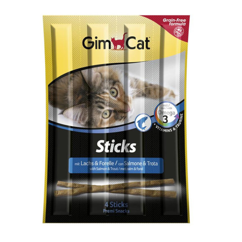 GimCat palitos de Trucha y Salmón para gatos, , large image number null