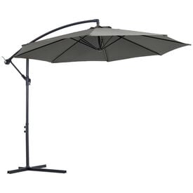Outsunny Sombrilla De Jardín Parasol Excéntrico Inclinable Gris 
