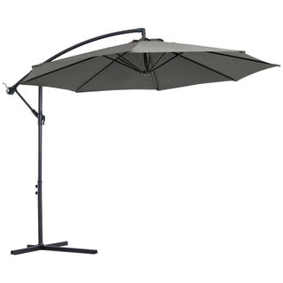 Outsunny Sombrilla De Jardín Parasol Excéntrico Inclinable Gris 