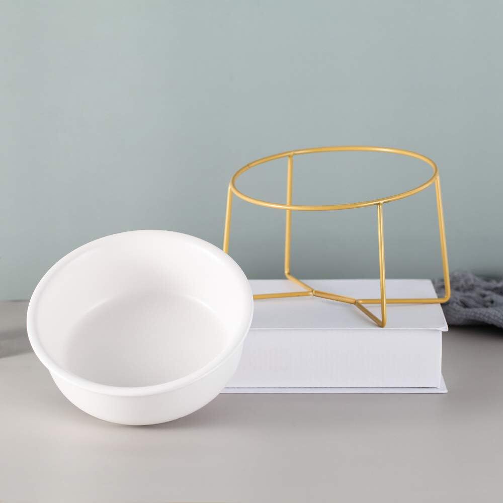 Taz&oacute;n Cer&aacute;mico Blanco con Soporte Dorado inclinado 800 ml, , large Imagen numero 4