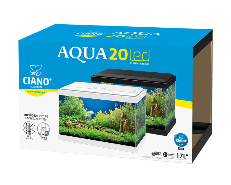 Ciano acuario de cristal Aqua 20 Blanco thumbnail