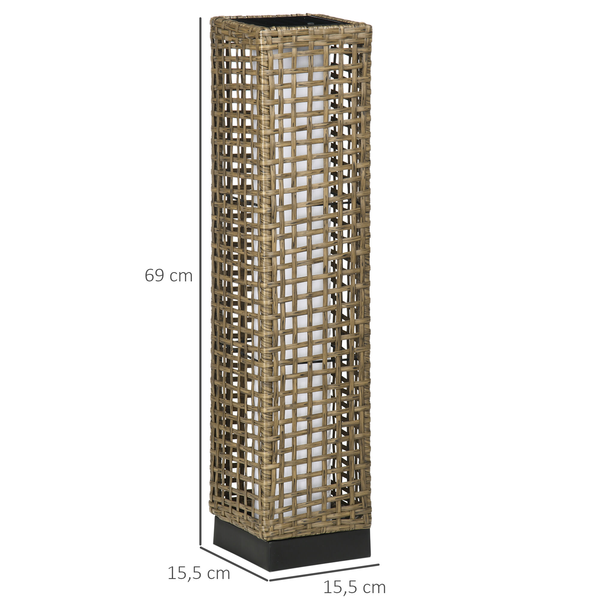 Outsunny Linterna De Jardín De Ratán Sintético Para Terraza Arena thumbnail