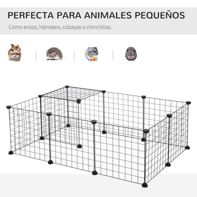 Pawhut valla metálica diy negro para animales pequeños thumbnail