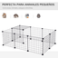 Pawhut valla metálica diy negro para animales pequeños, , large indicador imagen numero 5