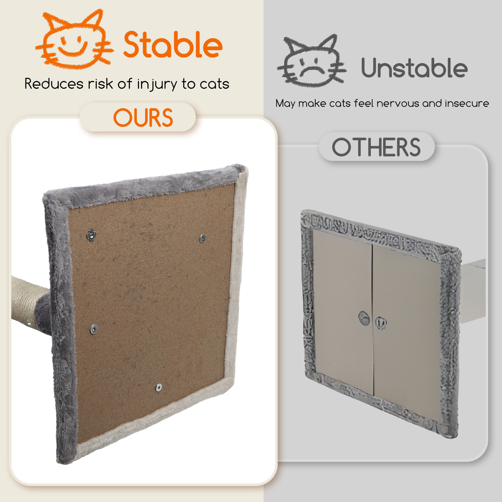 Nobleza Rascador para gatos, Altura 118.5 cm, &Aacute;rbol Estable para Gatos, 4 Plataformas, 1 Cueva, 1 Pomp&oacute;n, 1 Peluche, Gris, , large Imagen numero 5