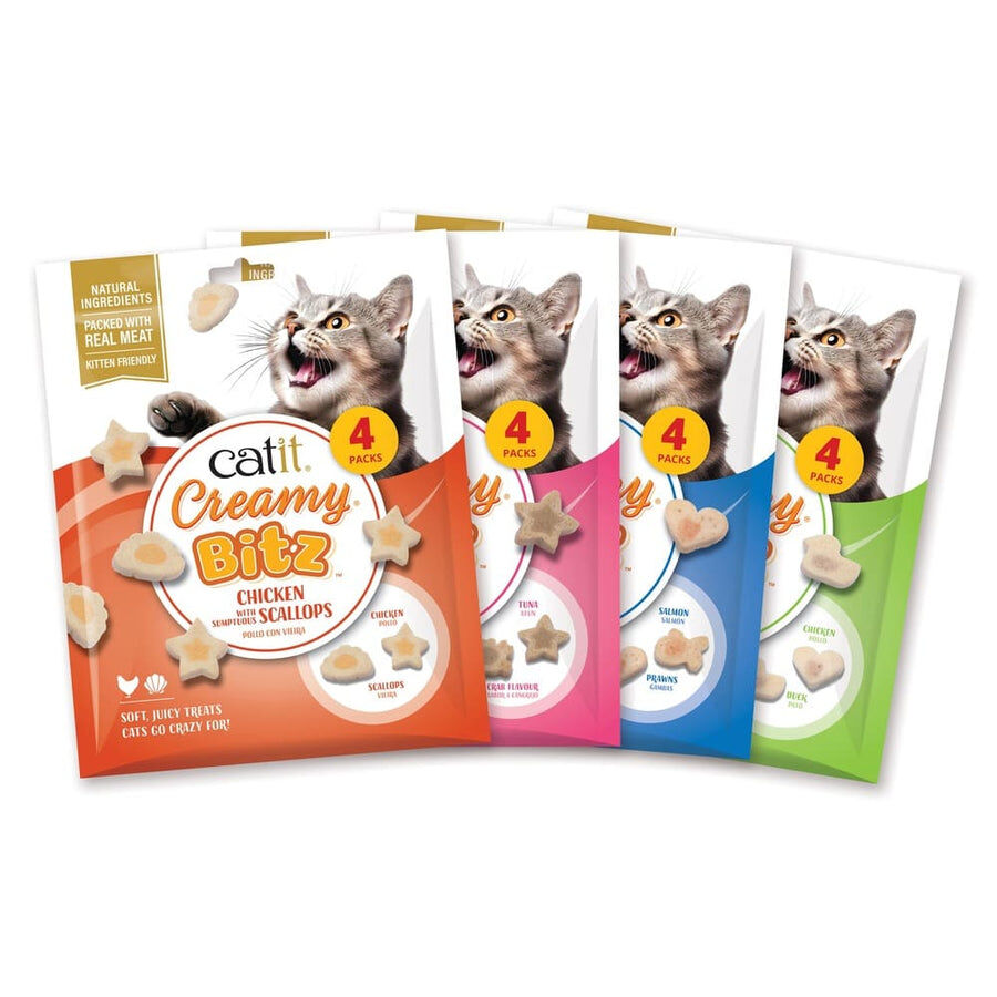 Snacks Catit Creamy Bitz Salm&oacute;n con Gambas, 4 x 12 g, , large Imagen numero 3