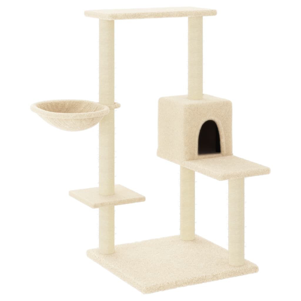 vidaXL Rascador para gatos con postes de sisal color crema 95 cm, , large Imagen numero 1