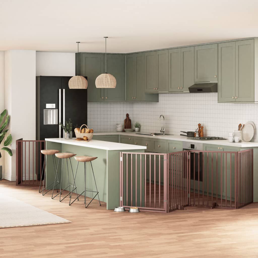 Vidaxl Puerta para Perros Plegable Paneles Puerta para Mascotas Madera de &Aacute;lamo, , large Imagen numero 2