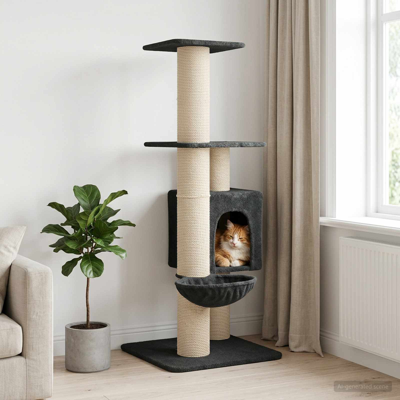 vidaXL &Aacute;rbol para gatos con postes de sisal &Aacute;rbol rascador Parque Condo, , large Imagen numero 2