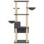 vidaXL Rascador para gatos con postes de sisal gris oscuro 141 cm, , large indicador imagen numero 3