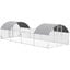 PawHut Gallinero Exterior de Acero Galvanizado 7,6x2,8x1,95 m Gallinero Grande con 4 Pisos Techo Cubierta de Tela Corral para 20-24 Gallinas Conejos Aves Plata, , large indicador imagen numero 1