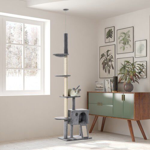 PawHut &Aacute;rbol rascador PawHut para gatos color Gris, , large Imagen numero 3