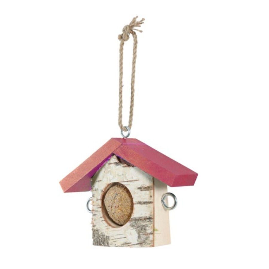 Zolux Soporte BDG Madera Hut Rojo para pájaros