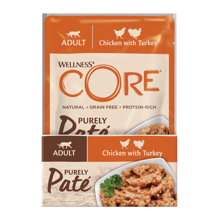 24 sobres x 85 g Wellness Core Adult Pollo y Pavo en Pat&eacute; sobre para gatos &iexcl;Pack ahorro!, , large Imagen numero 2
