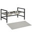 PawHut Comedero Elevado para Perros Altura Ajustable Cuencos para Perros con 2 Tazones 1100ml de Acero Inoxidable Tapete y Alimentador Lento 60x33x10-31,5 cm Gris, , large indicador imagen numero 1